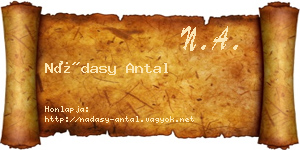 Nádasy Antal névjegykártya
